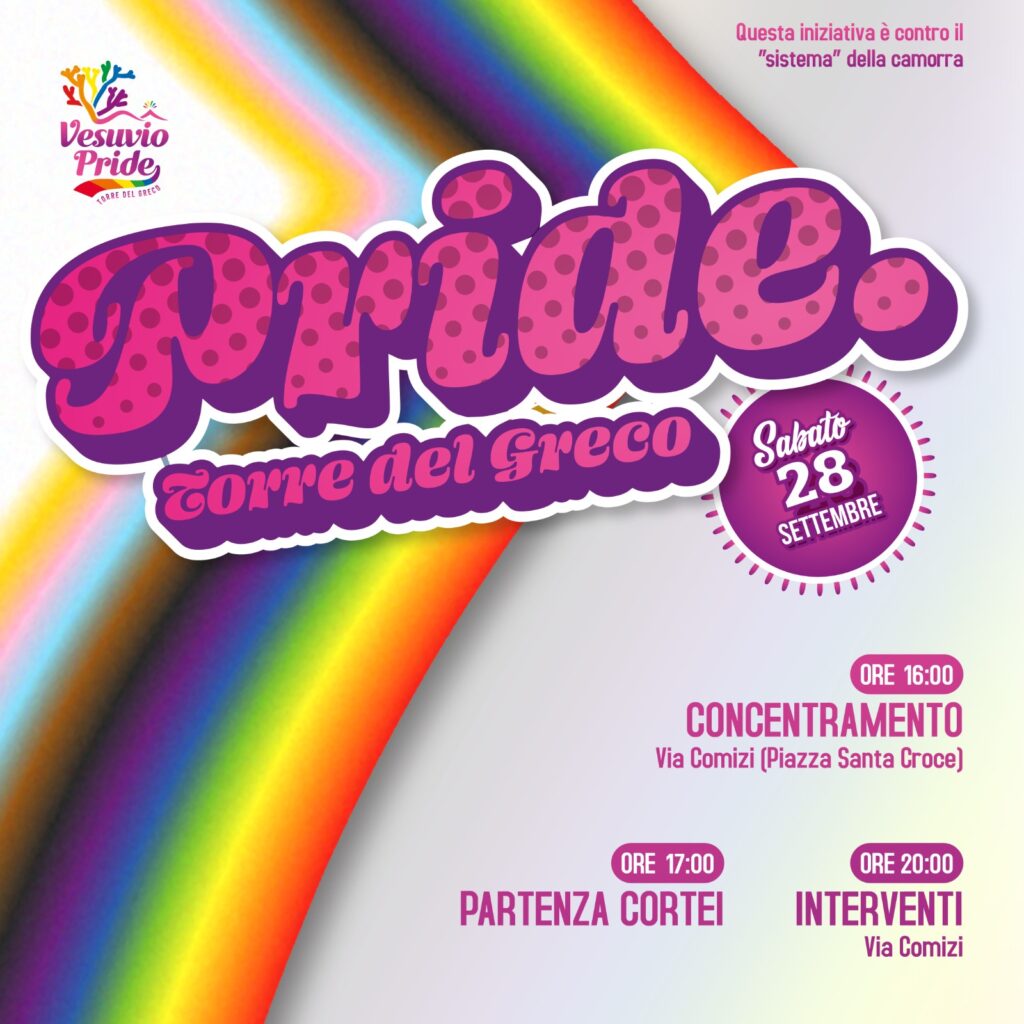 Arci Mediterraneo organizza il Vesuvio Pride, tappa il 28 settembre a Torre Del Greco