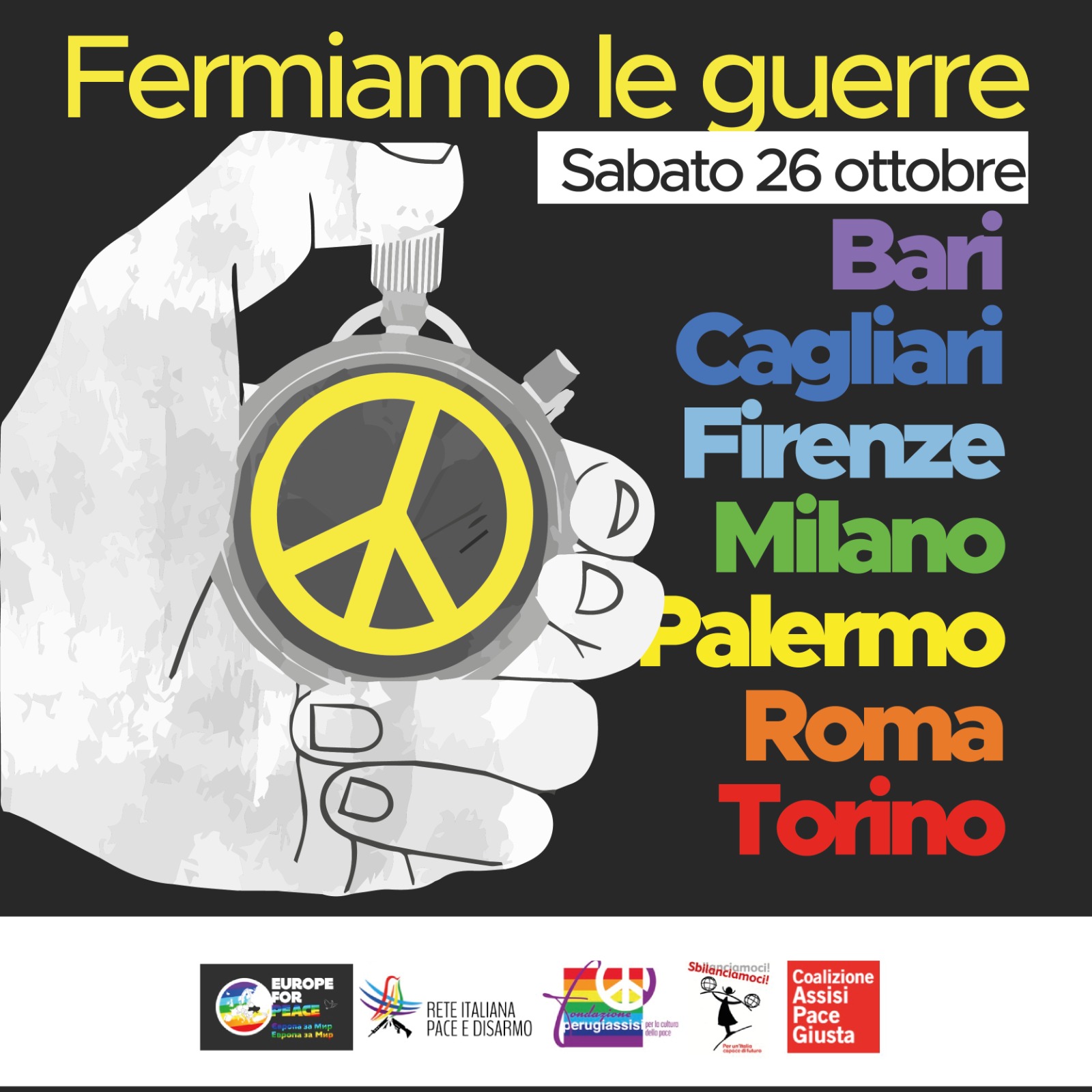 Sabato 26 ottobre la Giornata di mobilitazione nazionale per la Pace