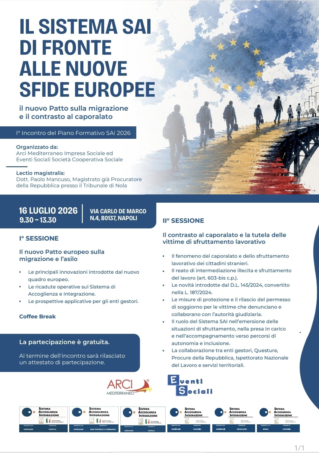 Il Sistema SAI di fronte alle nuove sfide Europee.